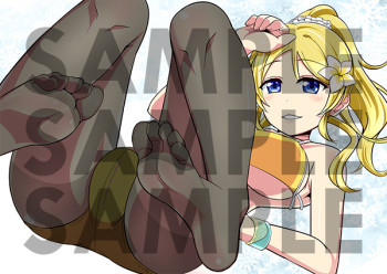 love live school idol project ayase eri feet black stockings pantyhose nylon legs tights
