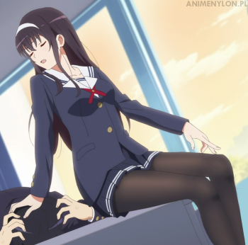 saenai heroine no sodatekata kasumigaoka utaha stockings legs anime pantyhose blck tights nylon legs hosiery skirt