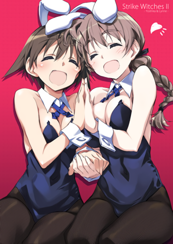 strike witches miyafuji yoshika lynette bishop stockings anime bunny girls tights nylon