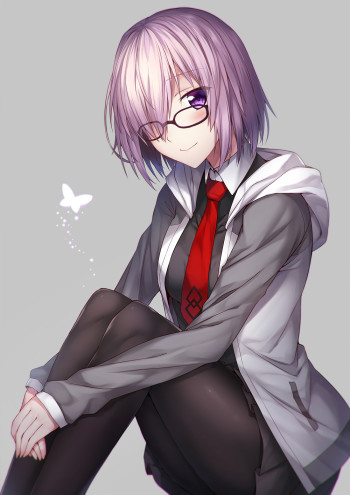 fate grand order shielder mashu kyrielite stockings anime black tights nylon legs pantyhose megane glasses girl
