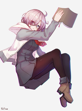 fate grand order shielder mashu kyrielite stockings anime pantyhose black tights nylon legs glasses